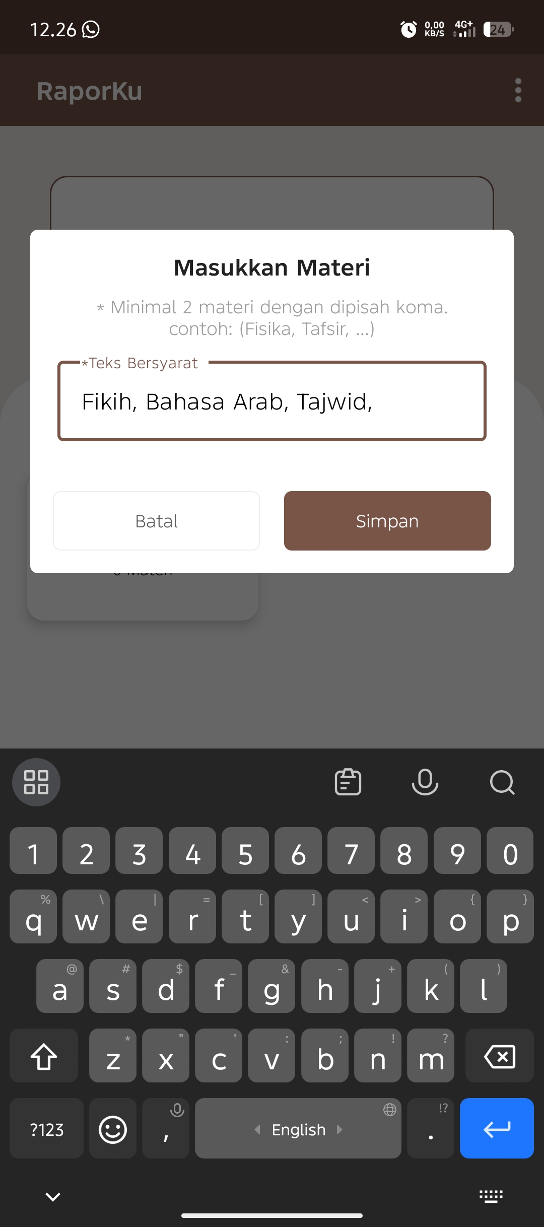 Tampilan RaporKu 3